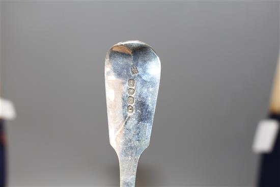 A George IV pierced silver fiddle pattern fish slice, by Lias, Lias & Lias, London, 1829,